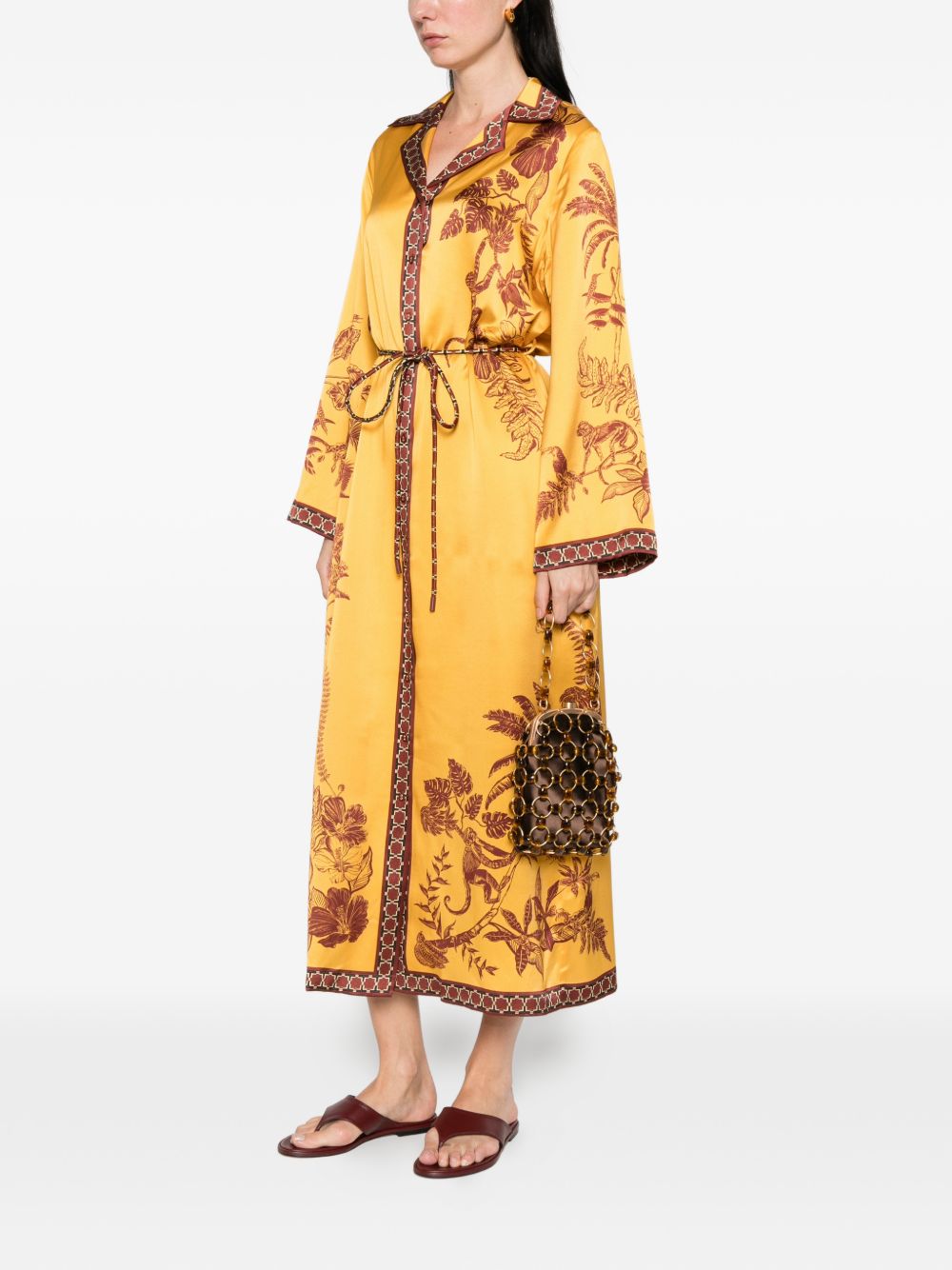 chemisier lungo con cintura in giallo ALEMAIS - donna 