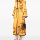chemisier lungo con cintura in giallo ALEMAIS - donna 