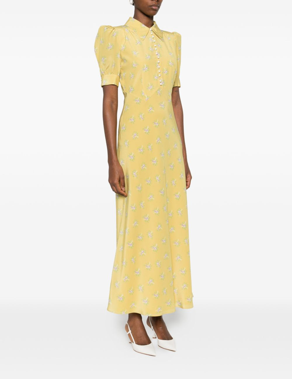 Abito lungo con fiori in giallo Alessandra Rich - donna 
