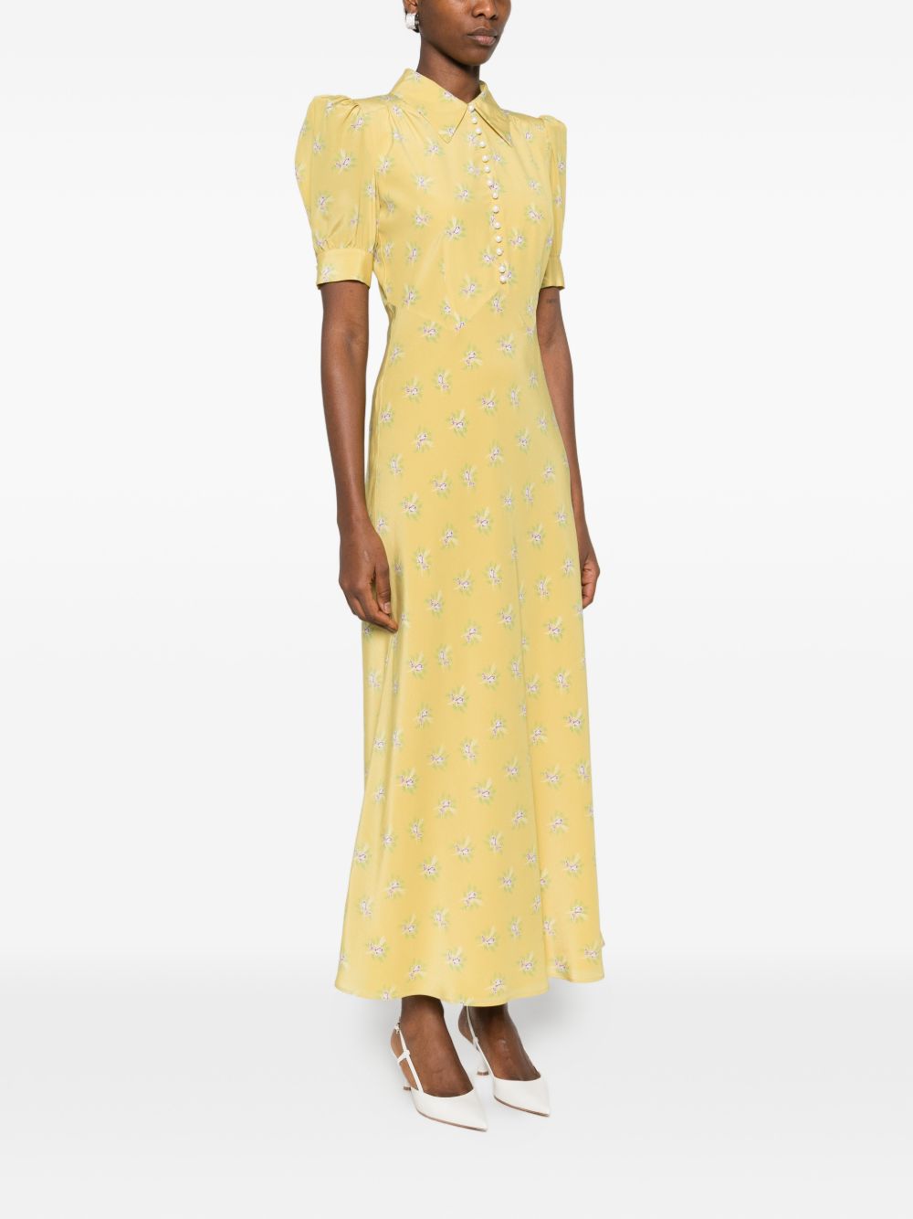 Abito lungo con fiori in giallo Alessandra Rich - donna 
