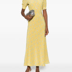 Abito lungo con fiori in giallo Alessandra Rich - donna 