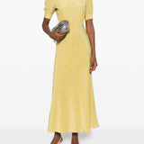 Abito lungo con fiori in giallo Alessandra Rich - donna 