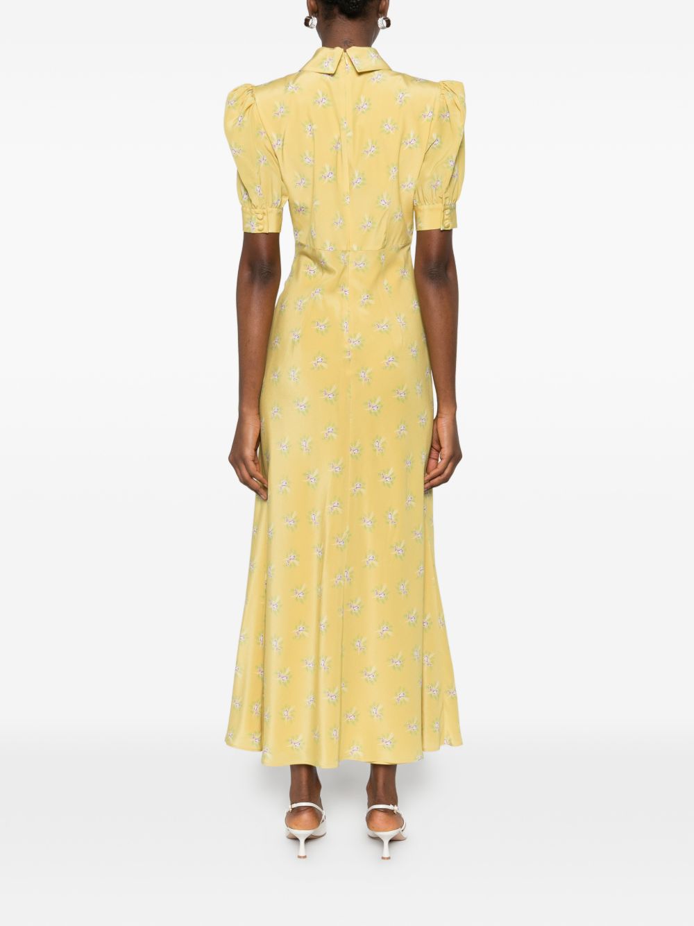 Abito lungo con fiori in giallo Alessandra Rich - donna 