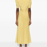 Abito lungo con fiori in giallo Alessandra Rich - donna 