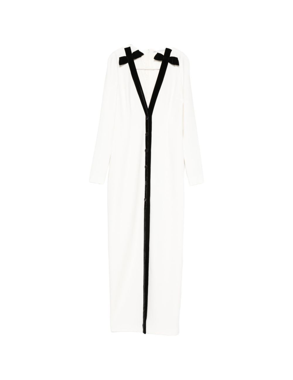 Abito lungo con fiocco in bianco e nero Alessandra Rich - donna 