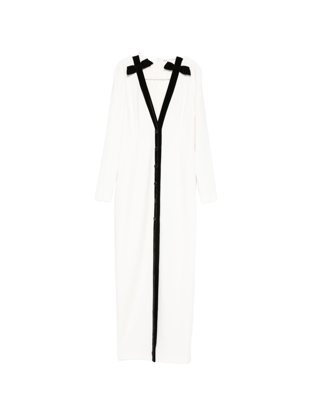 Abito lungo con fiocco in bianco e nero Alessandra Rich - donna 