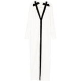 Abito lungo con fiocco in bianco e nero Alessandra Rich - donna 