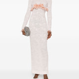 Abito lungo con fiocco in rosa Alessandra Rich - donna 