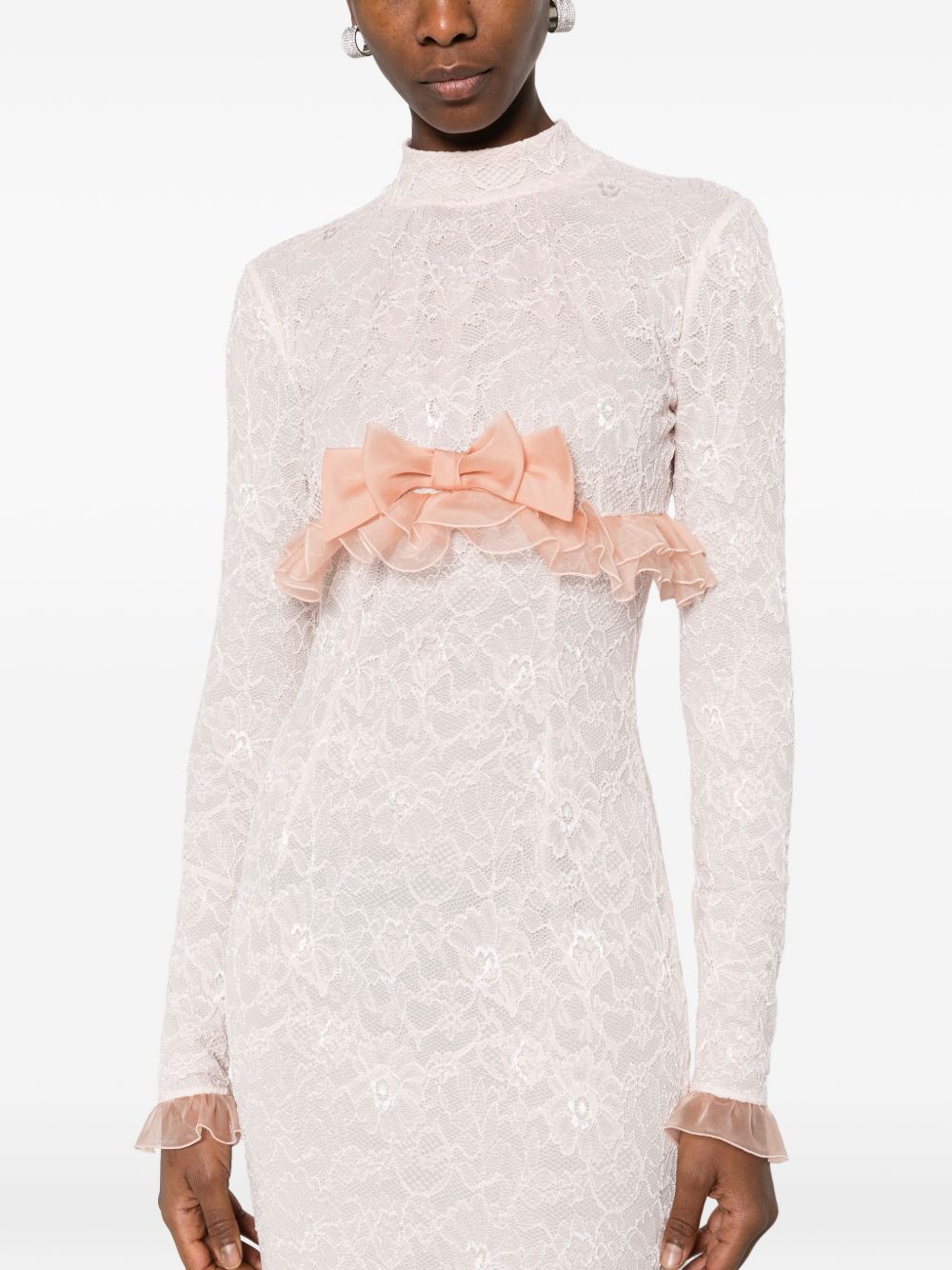 Abito lungo con fiocco in rosa Alessandra Rich - donna 