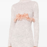 Abito lungo con fiocco in rosa Alessandra Rich - donna 