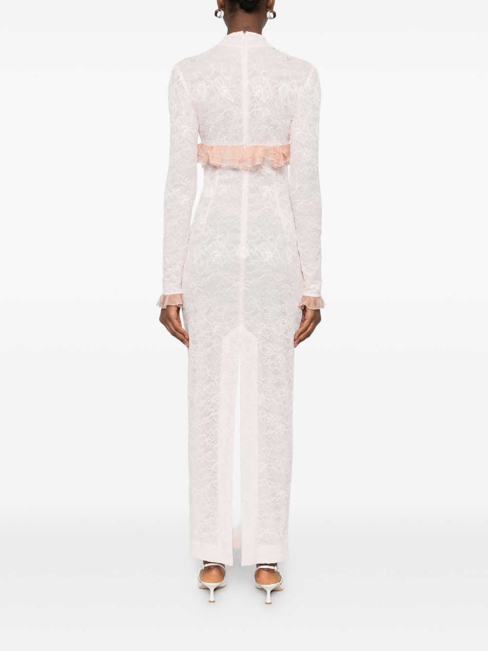 Abito lungo con fiocco in rosa Alessandra Rich - donna 