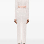 Abito lungo con fiocco in rosa Alessandra Rich - donna 