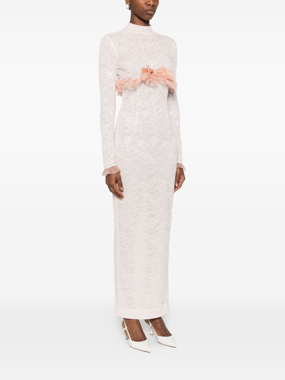 Abito lungo con fiocco in rosa Alessandra Rich - donna 