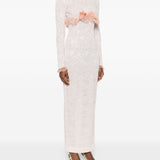 Abito lungo con fiocco in rosa Alessandra Rich - donna 