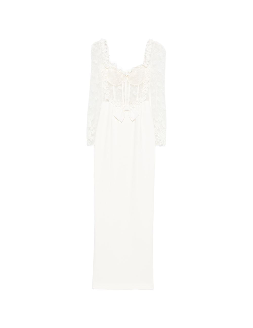 Abito lungo in pizzo bianco Alessandra Rich - donna 