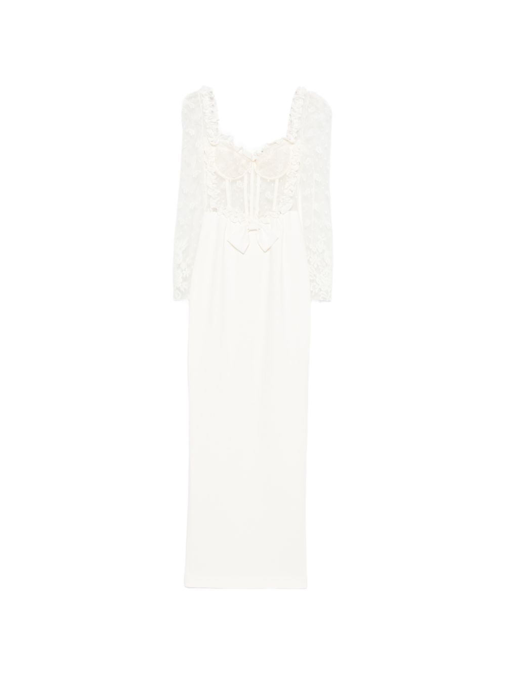 Abito lungo in pizzo bianco Alessandra Rich - donna 