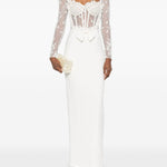 Abito lungo in pizzo bianco Alessandra Rich - donna 