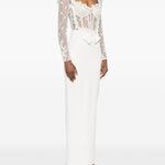 Abito lungo in pizzo bianco Alessandra Rich - donna 