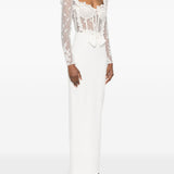 Abito lungo in pizzo bianco Alessandra Rich - donna 