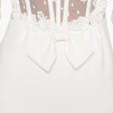 Abito lungo in pizzo bianco Alessandra Rich - donna 