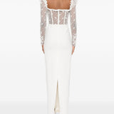 Abito lungo in pizzo bianco Alessandra Rich - donna 