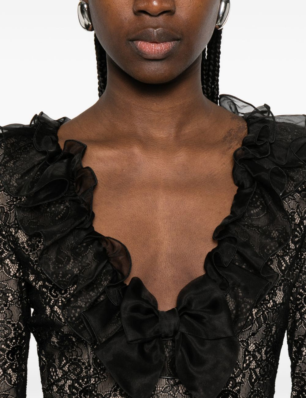 Abito in pizzo a maniche lunghe in nero Alessandra rich - donna 