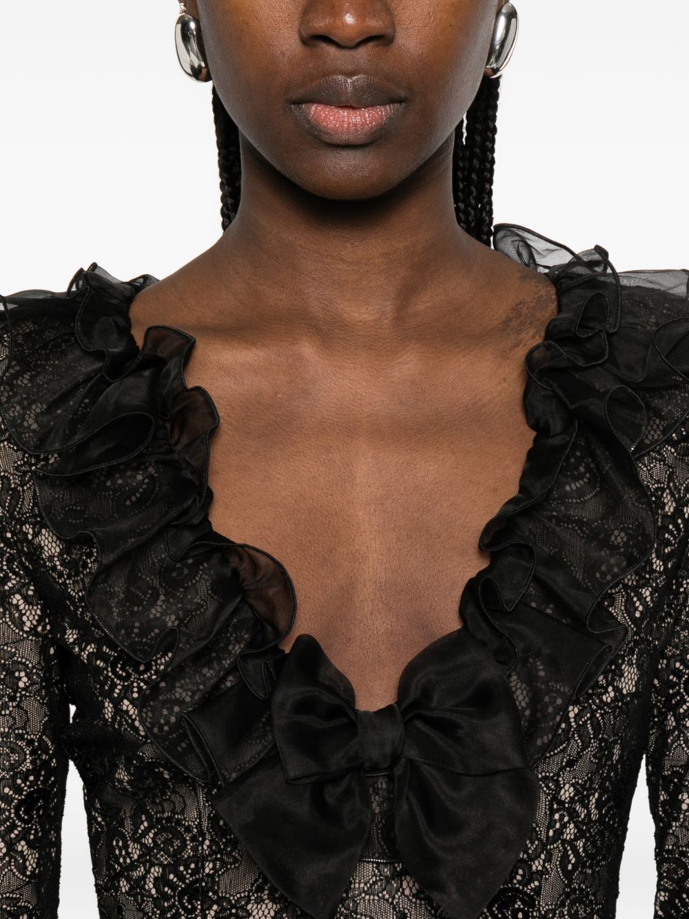 Abito in pizzo a maniche lunghe in nero Alessandra rich - donna 