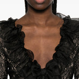 Abito in pizzo a maniche lunghe in nero Alessandra rich - donna 