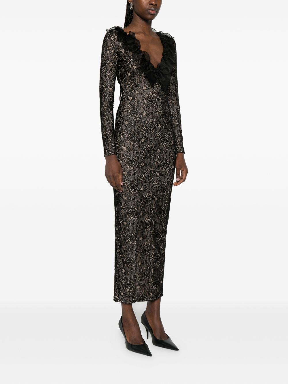 Abito in pizzo a maniche lunghe in nero Alessandra rich - donna 