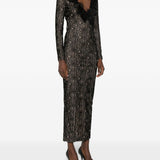 Abito in pizzo a maniche lunghe in nero Alessandra rich - donna 