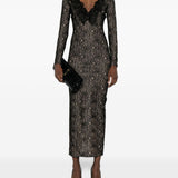 Abito in pizzo a maniche lunghe in nero Alessandra rich - donna 