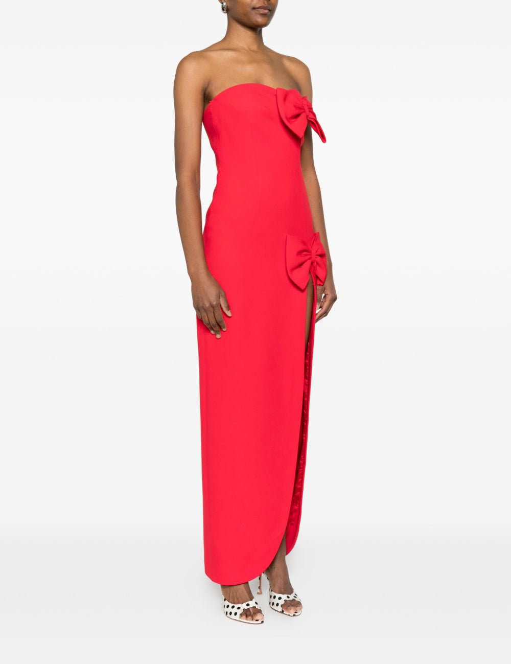Abito lungo con decorazione in rosso Alessandra Rich - donna 