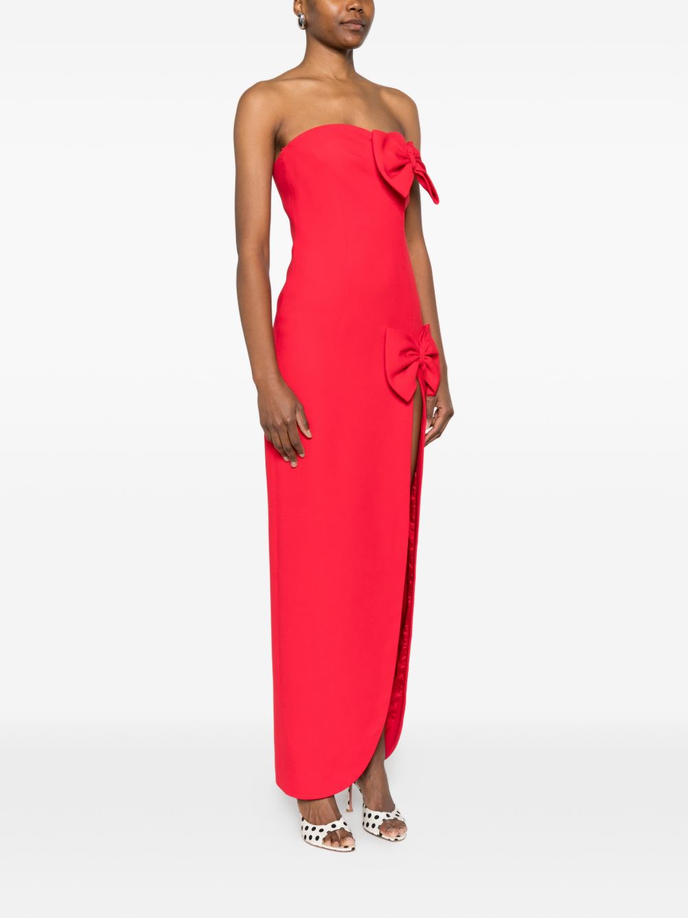 Abito lungo con decorazione in rosso Alessandra Rich - donna 