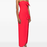 Abito lungo con decorazione in rosso Alessandra Rich - donna 