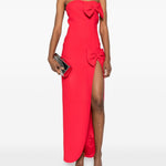 Abito lungo con decorazione in rosso Alessandra Rich - donna 
