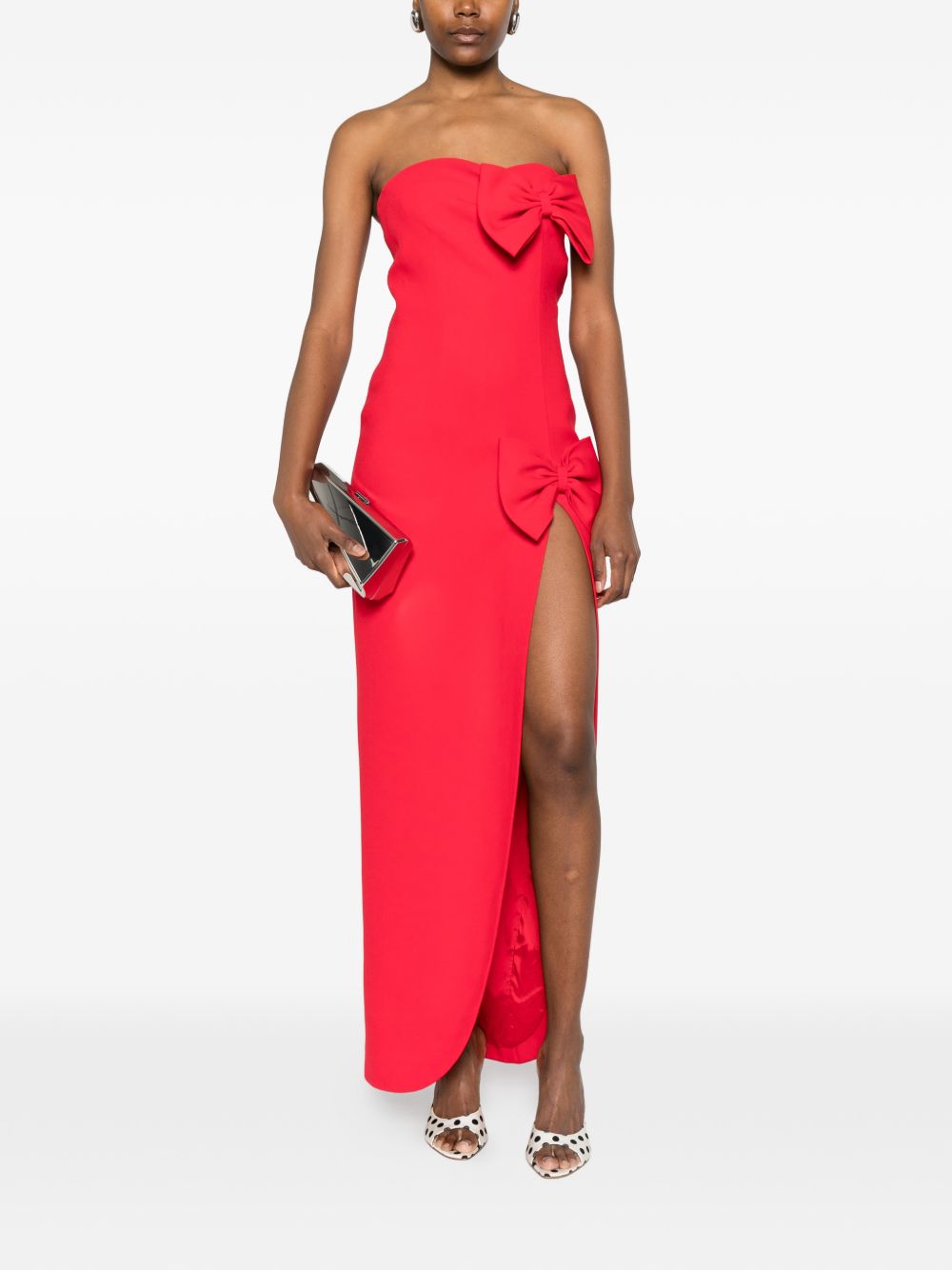 Abito lungo con decorazione in rosso Alessandra Rich - donna 