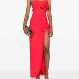 Abito lungo con decorazione in rosso Alessandra Rich - donna 