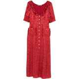 Abito midi con bottoni in rosso Alessandra Rich - donna 