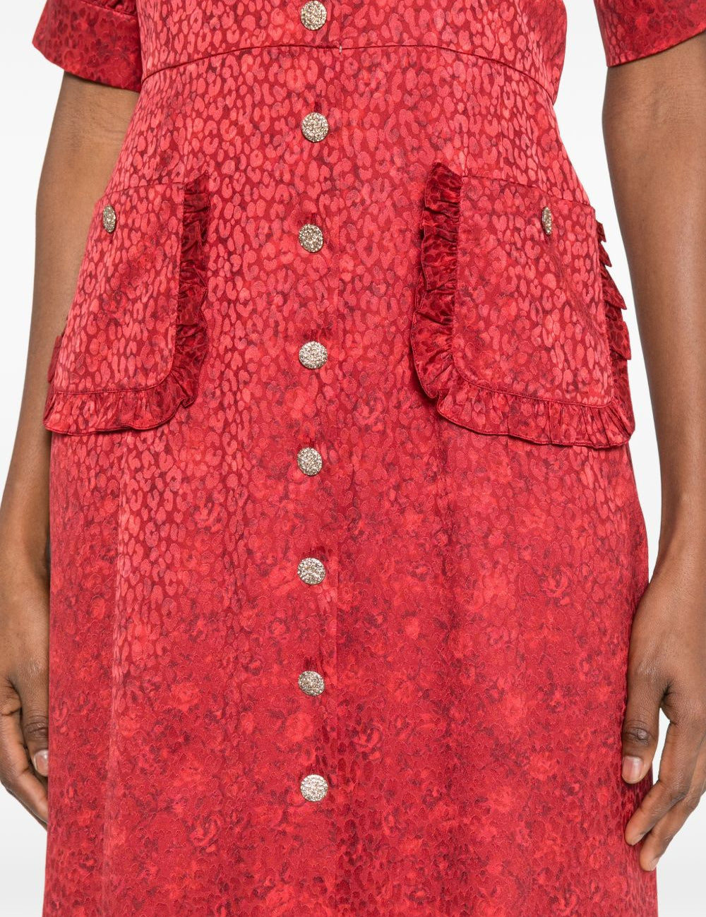 Abito midi con bottoni in rosso Alessandra Rich - donna 