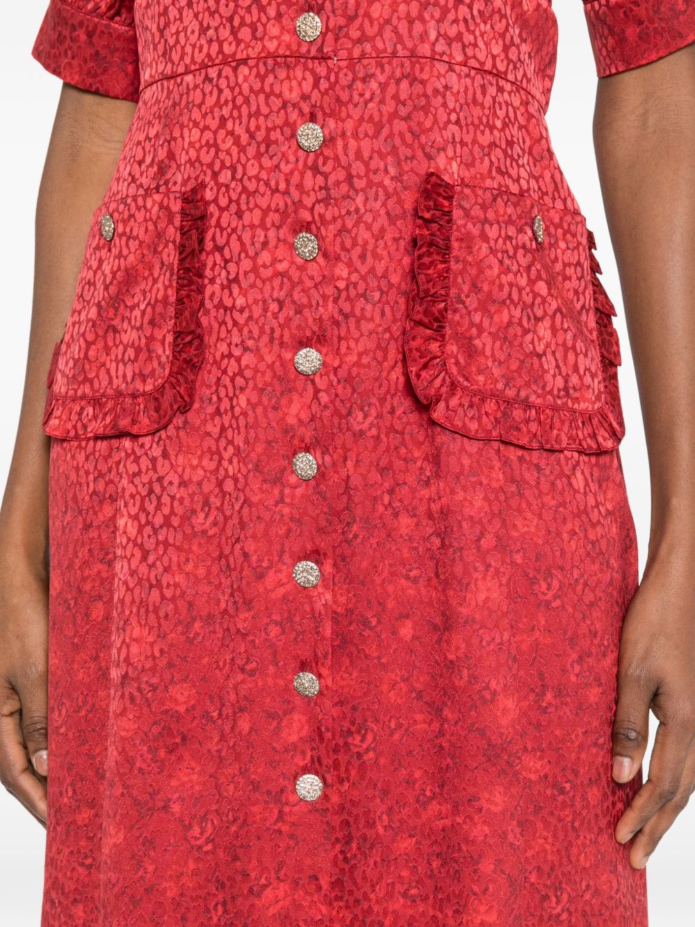 Abito midi con bottoni in rosso Alessandra Rich - donna 