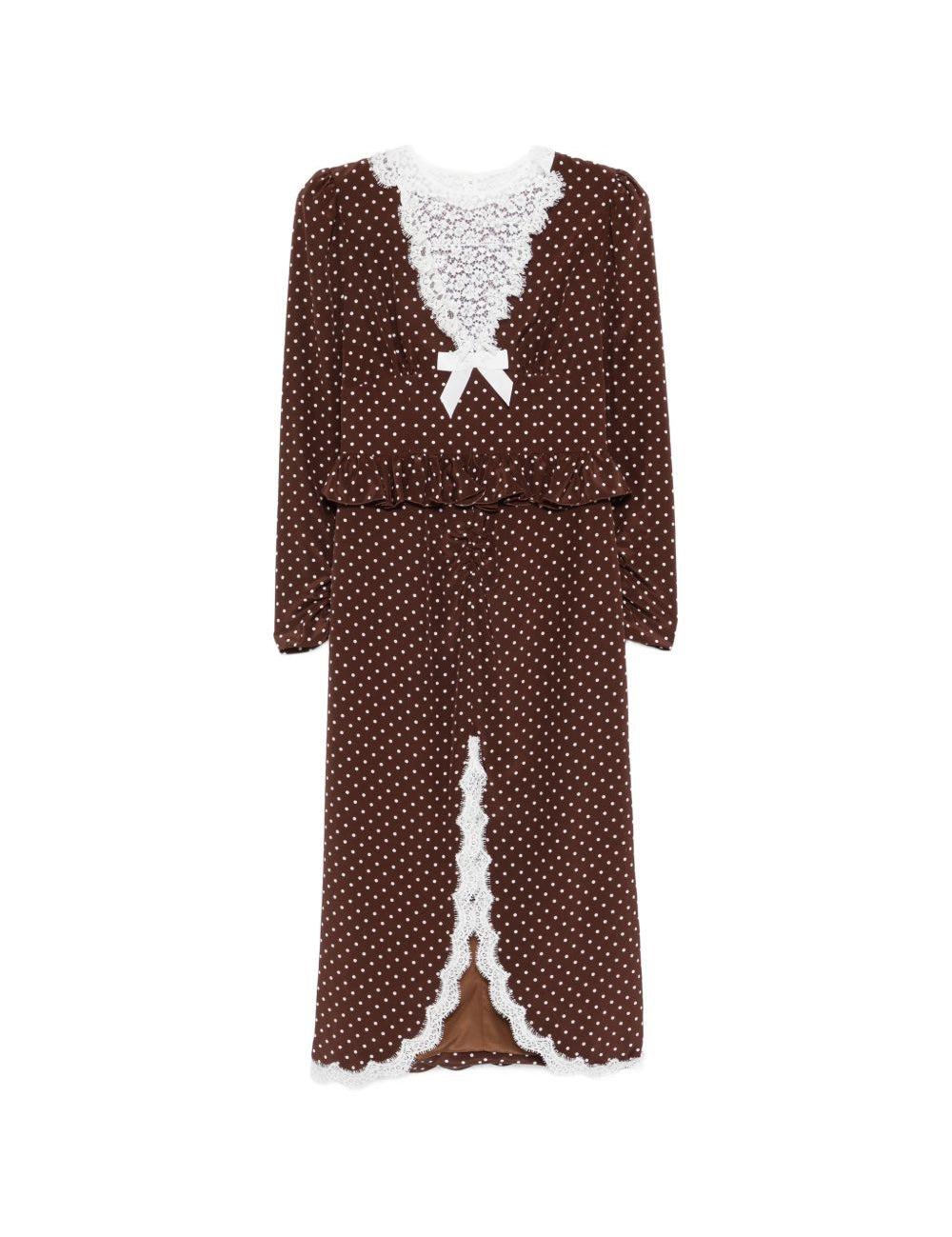 Abito midi a pois in marrone Alessandra Rich - donna 