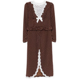 Abito midi a pois in marrone Alessandra Rich - donna 