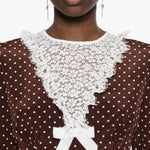 Abito midi a pois in marrone Alessandra Rich - donna 