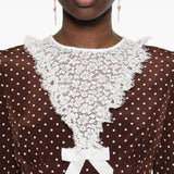 Abito midi a pois in marrone Alessandra Rich - donna 