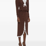 Abito midi a pois in marrone Alessandra Rich - donna 