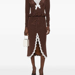 Abito midi a pois in marrone Alessandra Rich - donna 