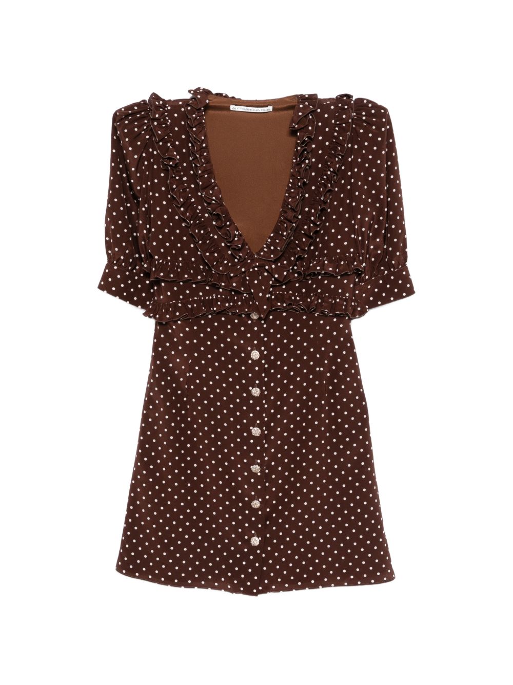 Abito corto con pois in marrone Alessandra Rich - donna 