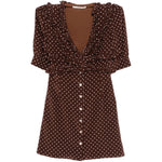 Abito corto con pois in marrone Alessandra Rich - donna 