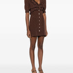 Abito corto con pois in marrone Alessandra Rich - donna 