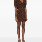 Abito corto con pois in marrone Alessandra Rich - donna 